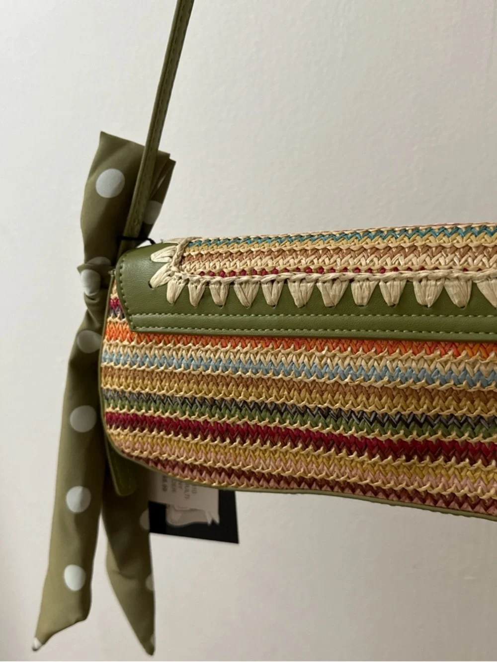 Steve Madden Olive Multicolor Woven Shoulder Bag - Picture 3 of 4